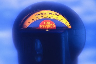 Image of parking meter showing time expired, to remind one that small issues can be barriers to productivity.