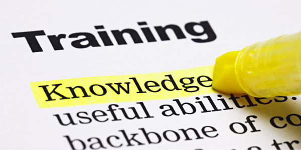Image of page with the words 'Training' and 'Knowledge' with the latter highlighted, depicting the need for end-user training.