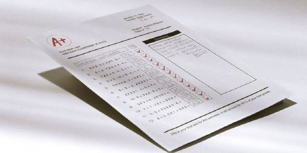 Image of test results page marked 'A+' signifying the need to test project deliverables.