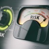 Image of audio meter labeled 'risk' depicting the need to control risk via risk management.